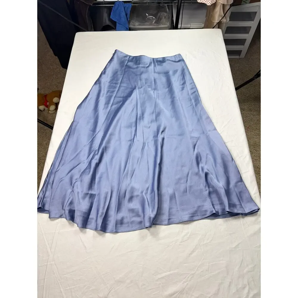 Tanya Taylor Beth skirt, satin long skirt. Size 4 light blue. date night, formal